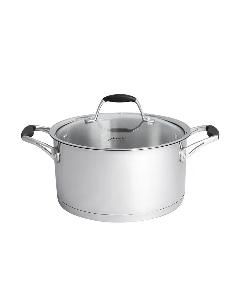 Jumbo New Stella 8-Piece Stainless Steel Induction Cookware Set, Silver