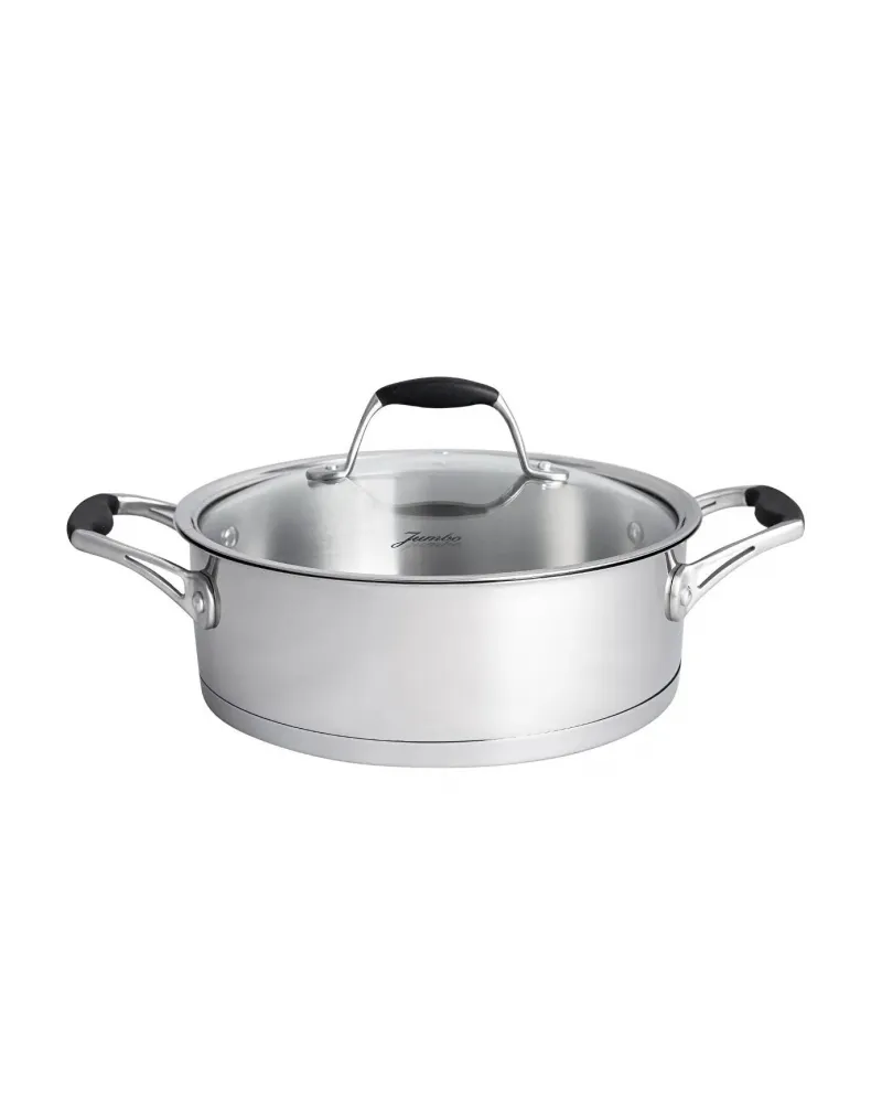 Jumbo New Stella 8-Piece Stainless Steel Induction Cookware Set, Silver