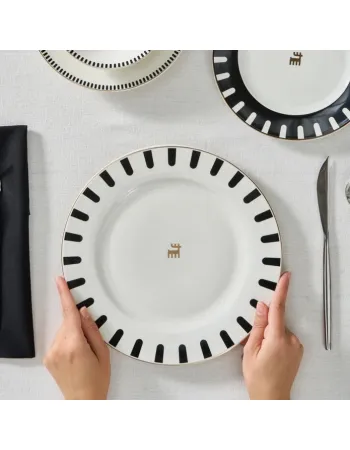 Karaca 50th Anniversary Collection Korea 24-Piece Bone China Dinner Set for 6 People, Multi