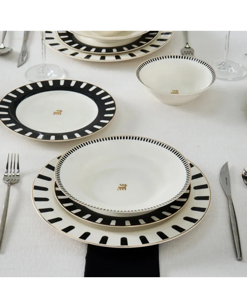 Karaca 50th Anniversary Collection Korea 24-Piece Bone China Dinner Set for 6 People, Multi