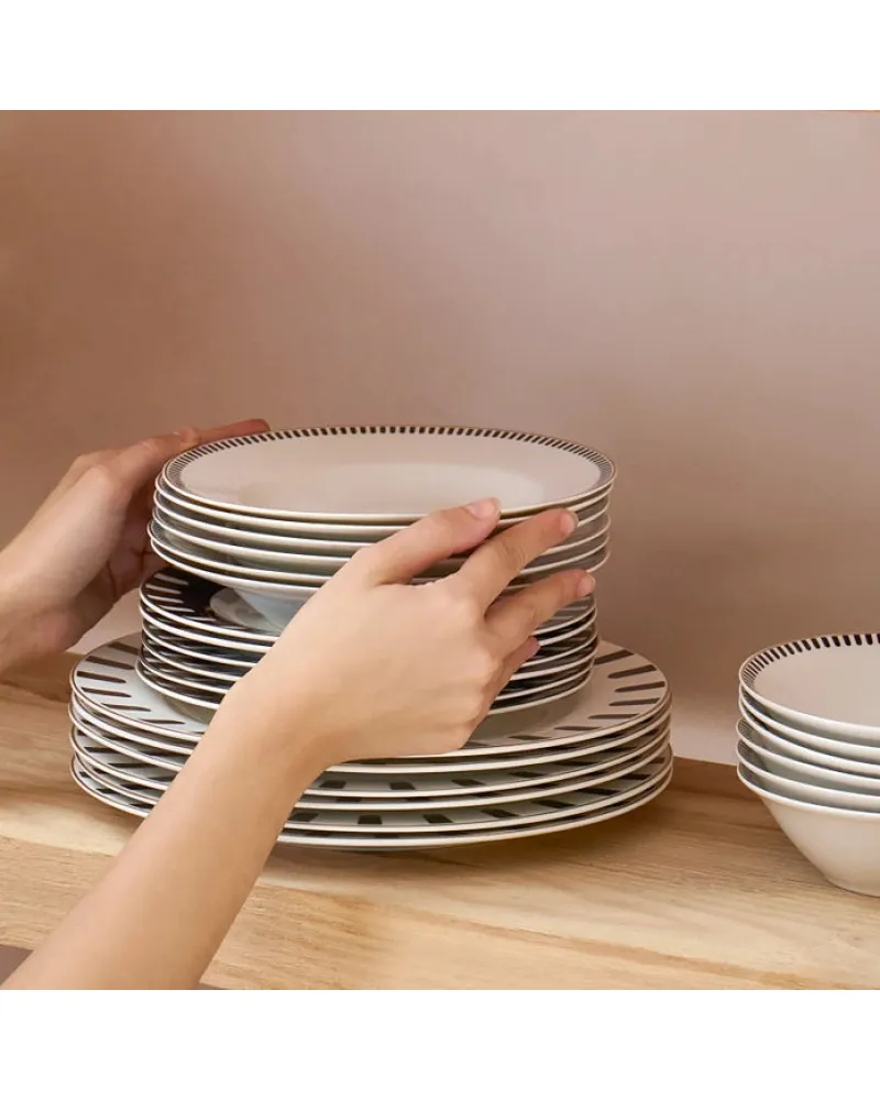 Karaca 50th Anniversary Collection Korea 24-Piece Bone China Dinner Set for 6 People, Multi