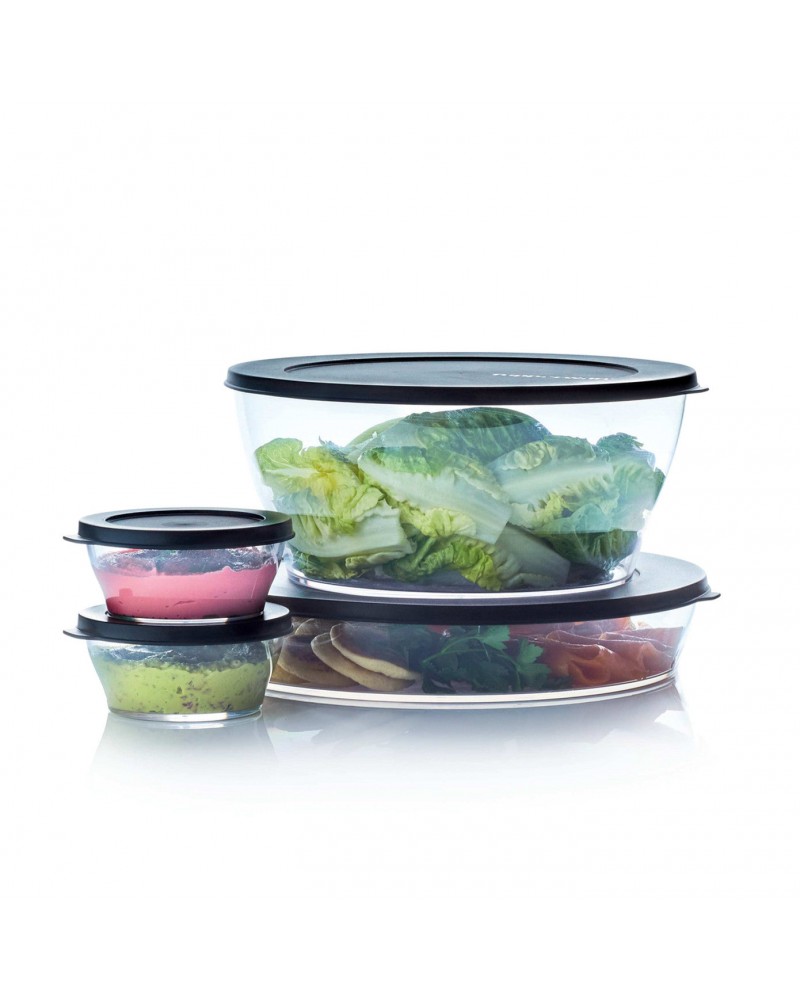 Tupperware Black Eco+ Royal Plastic Storage Container, 290ml, Black