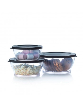 Tupperware Black Eco+ Royal Plastic Storage Container, 610ml, Black