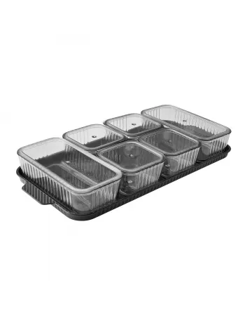 Karaca Sienna 6 Piece Breakfast Storage Container Set, Black