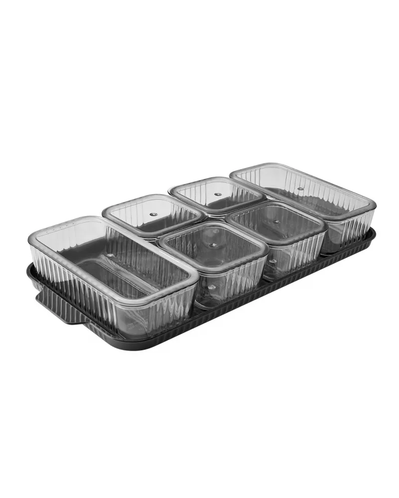 Karaca Sienna 6 Piece Breakfast Storage Container Set, Black