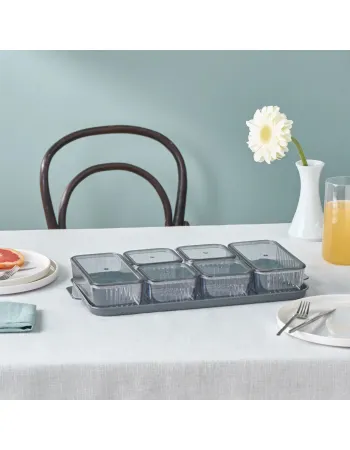 Karaca Sienna 6 Piece Breakfast Storage Container Set, Black