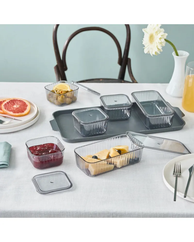 Karaca Sienna 6 Piece Breakfast Storage Container Set, Black