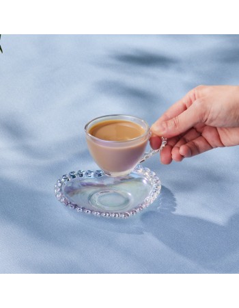 Karaca Rory Glass Espresso Turkish Coffee Cup, 80ml, Clear