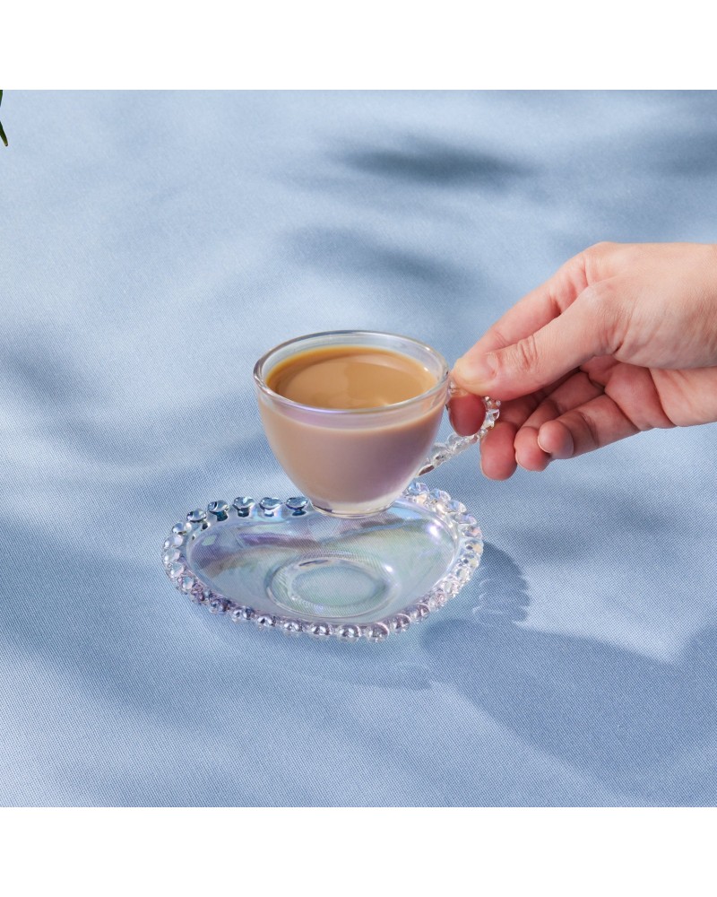 Karaca Rory Glass Espresso Turkish Coffee Cup, 80ml, Clear