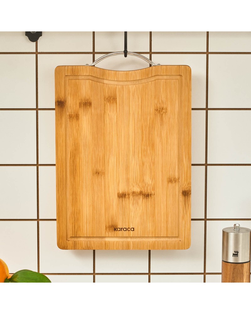 Karaca Owen Bamboo Rectangle Chopping Board, Large, Wood