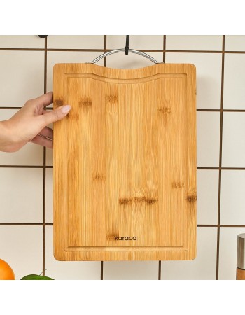 Karaca Owen Bamboo Rectangle Chopping Board, Large, Wood