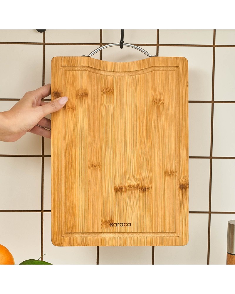 Karaca Owen Bamboo Rectangle Chopping Board, Large, Wood
