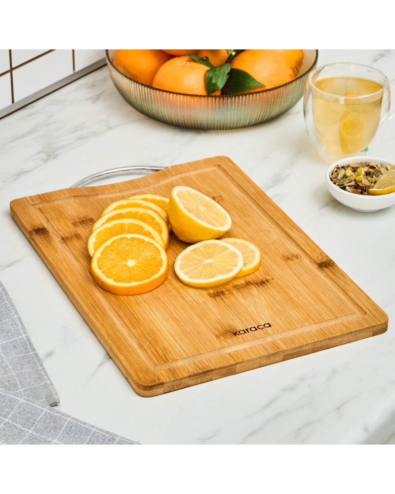 Karaca Owen Bamboo Rectangle Chopping Board, Large, Wood