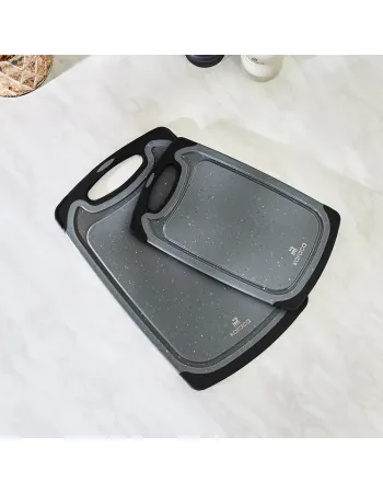 Karaca Daily 2-Piece Granite-Patterned Daily Chopping Board Set, Grey