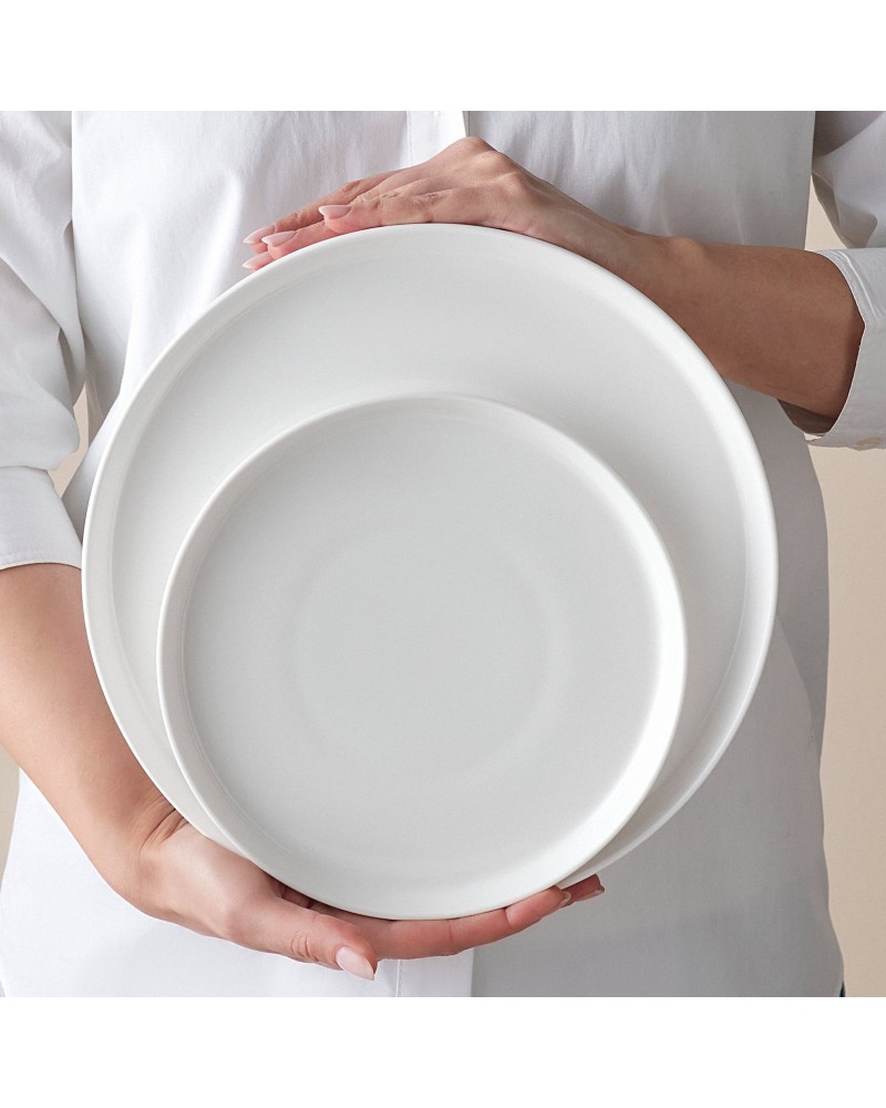 Karaca Salvare 18-Piece Bone China Dinner Set for 6 People, White