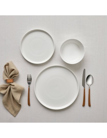 Karaca Salvare 18-Piece Bone China Dinner Set for 6 People, White
