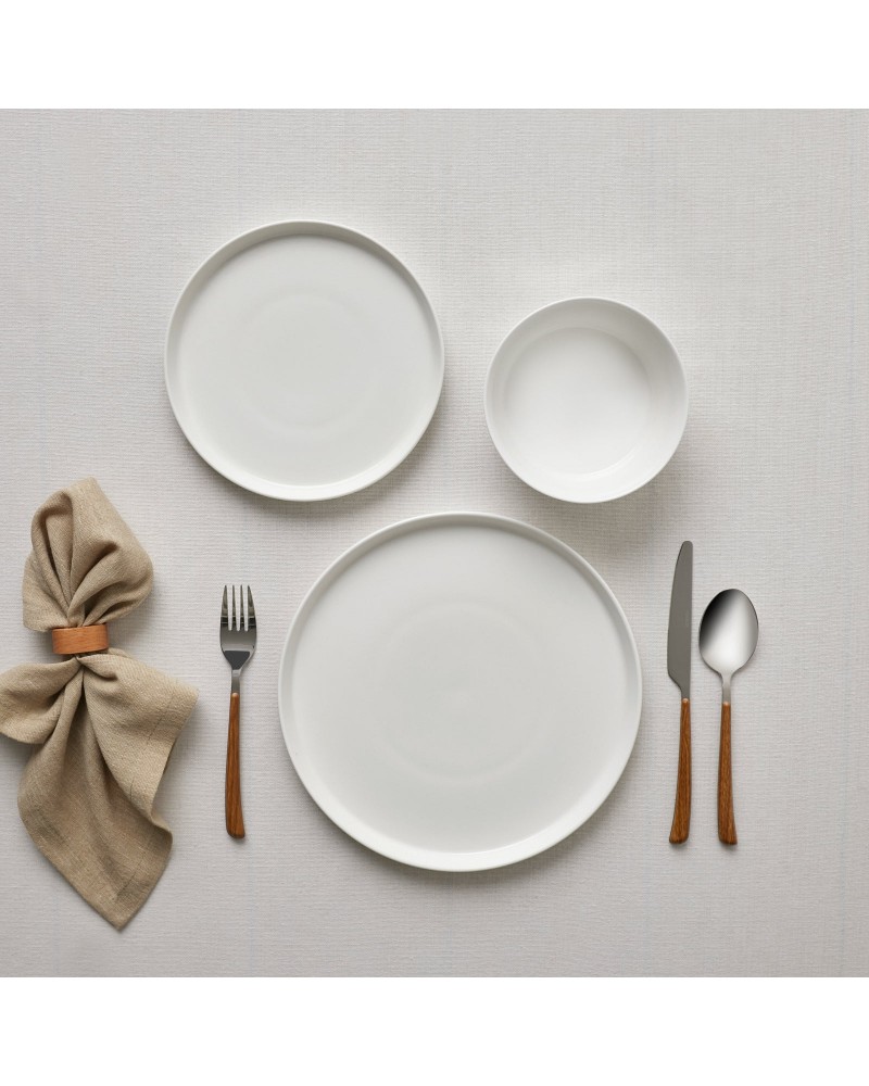 Karaca Salvare 18-Piece Bone China Dinner Set for 6 People, White