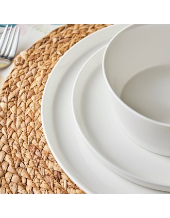 Karaca Salvare 18-Piece Bone China Dinner Set for 6 People, White