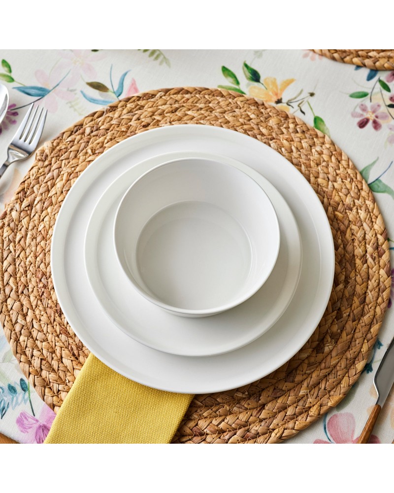 Karaca Salvare 18-Piece Bone China Dinner Set for 6 People, White