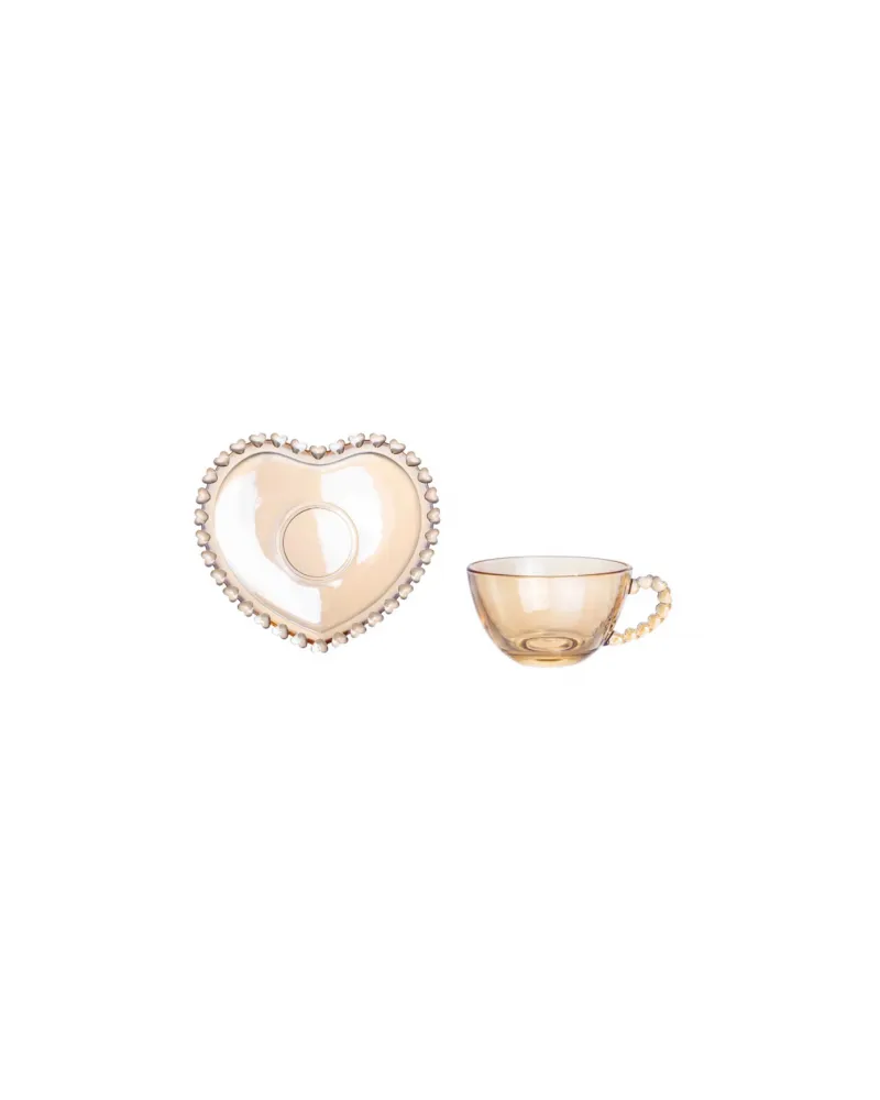 Karaca Glory 2-Piece Espresso Turkish Coffee Cup Set, 80ml, Amber