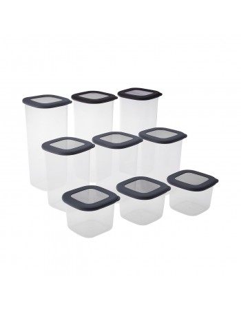 Karaca Rise 9-Piece Storage Container, Anthratice