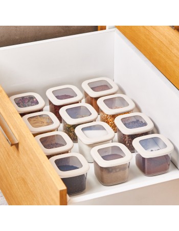 Karaca Forbs 12-Piece Storage Container, 500ml, Cream