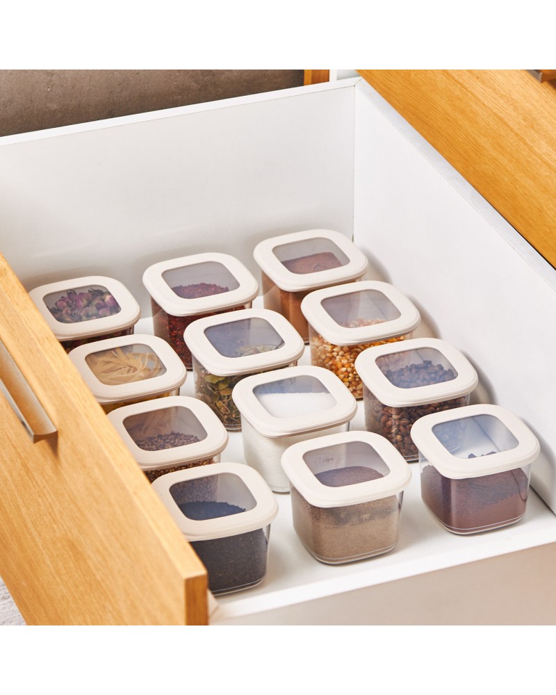 Karaca Forbs 12-Piece Storage Container, 500ml, Cream