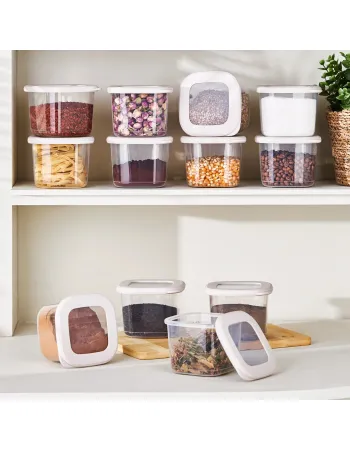 Karaca Forbs 12-Piece Storage Container, 500ml, Cream