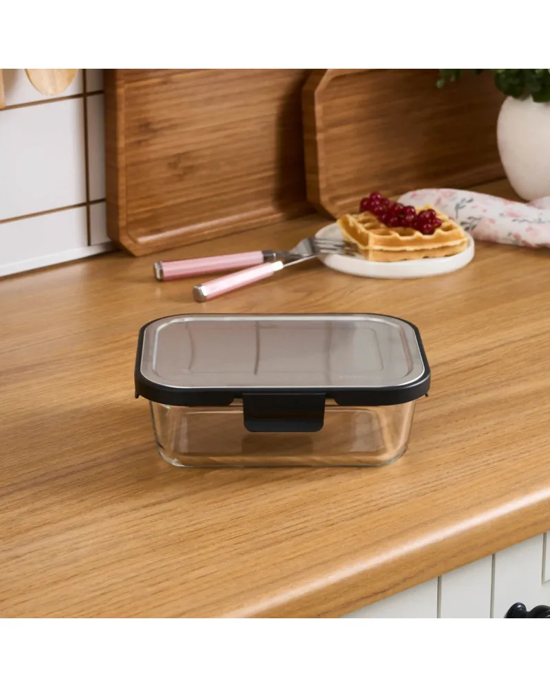 Karaca Vera Storage Container with Metal Lid, 1040ml, Clear