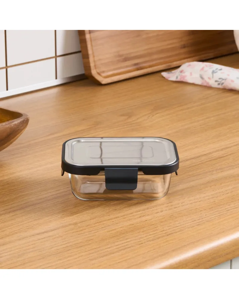 Karaca Vera Storage Container with Metal Lid, 370ml, Clear