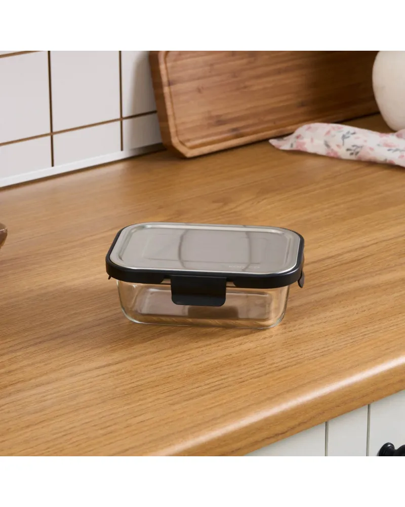 Karaca Vera Storage Container with Metal Lid, 650ml, Clear