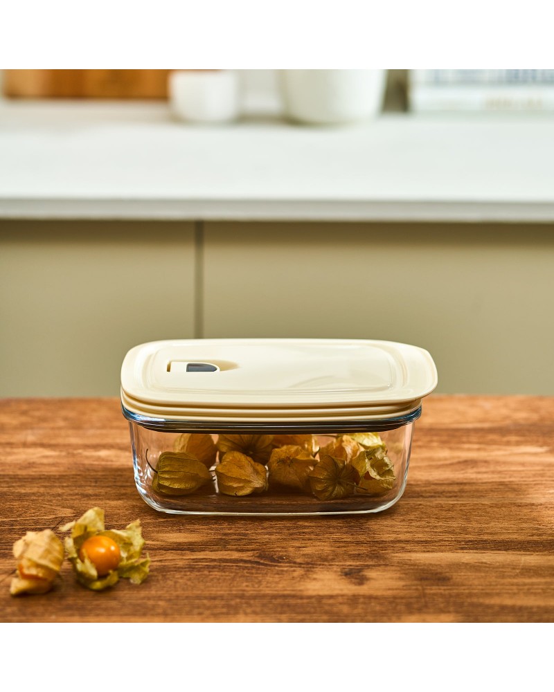 Karaca Cream Vacuum Storage Container, 0.83L