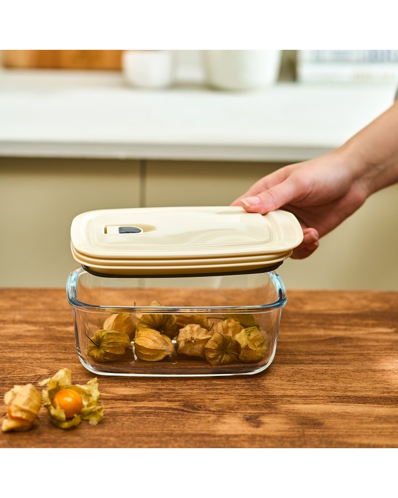 Karaca Cream Vacuum Storage Container, 0.83L