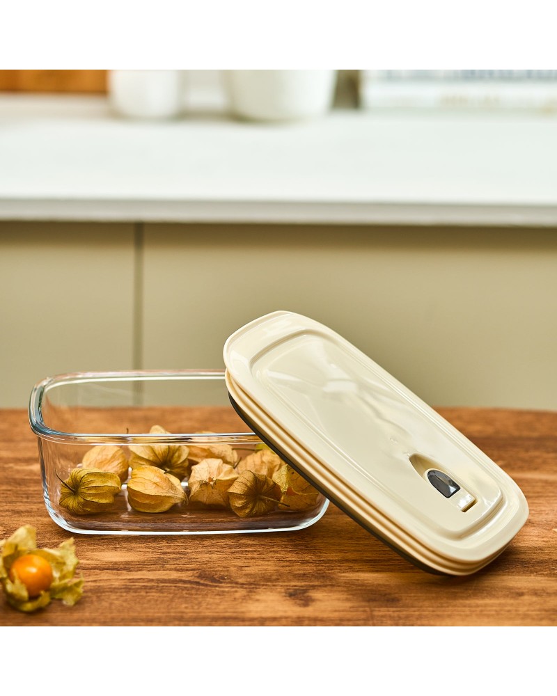 Karaca Cream Vacuum Storage Container, 0.83L