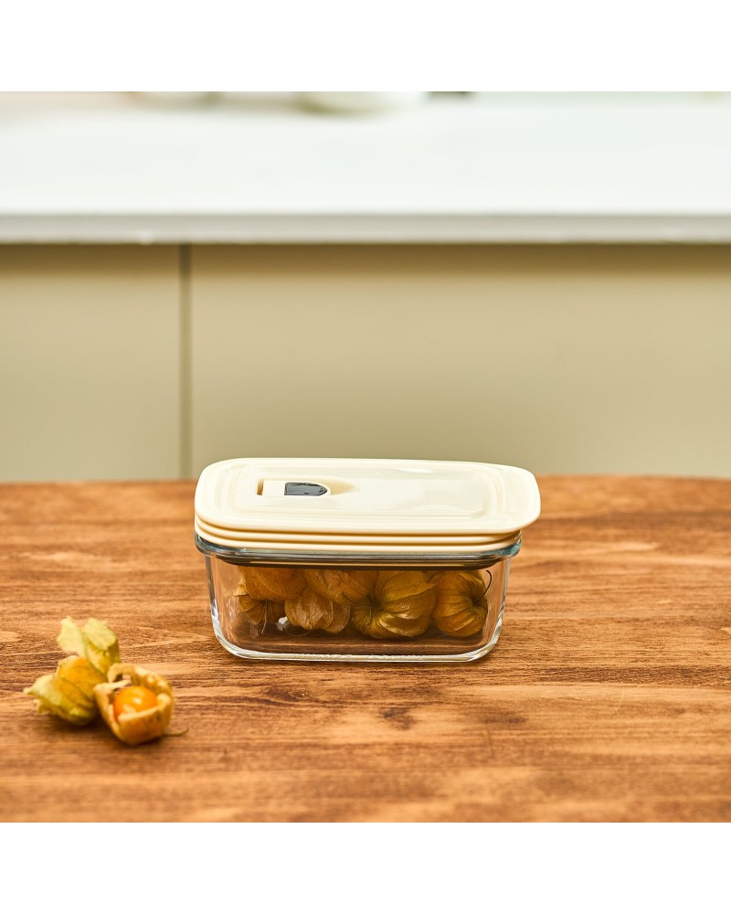 Karaca Cream Vacuum Storage Container, 0.4L