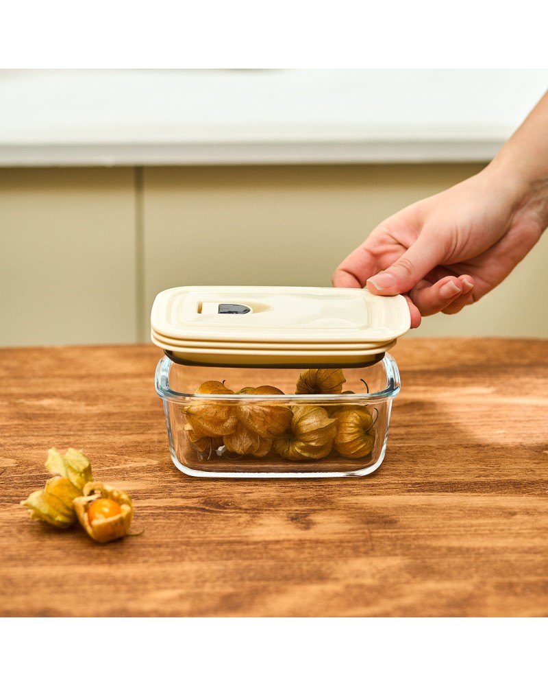 Karaca Cream Vacuum Storage Container, 0.4L