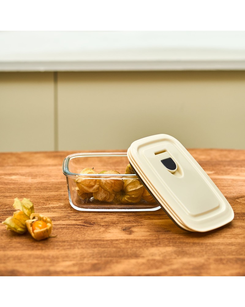 Karaca Cream Vacuum Storage Container, 0.4L