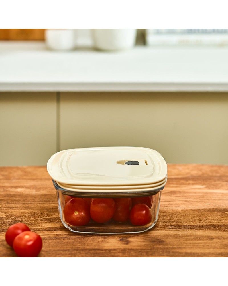 Karaca Cream Vacuum Storage Container, 0.9L