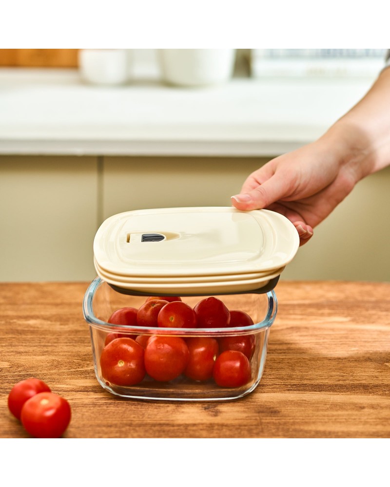 Karaca Cream Vacuum Storage Container, 0.9L