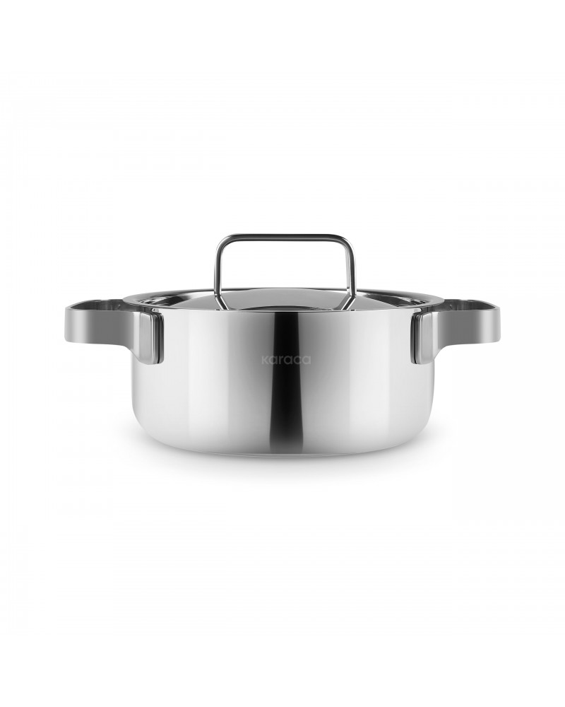 Karaca Powersteel 316+ 3Ply Onyx Stainless Steel Induction Cookware Set, Silver