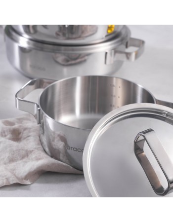 Karaca Powersteel 316+ 3Ply Onyx Stainless Steel Induction Cookware Set, Silver