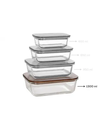 Karaca Karya Acacia Storage Container, 1300ml, Clear
