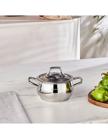 Karaca Emirgan Stainless Steel Stockpot with Lid, 14cm, Silver