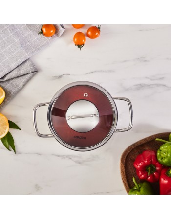 Karaca Emirgan Stainless Steel Stockpot with Lid, 16cm, Silver