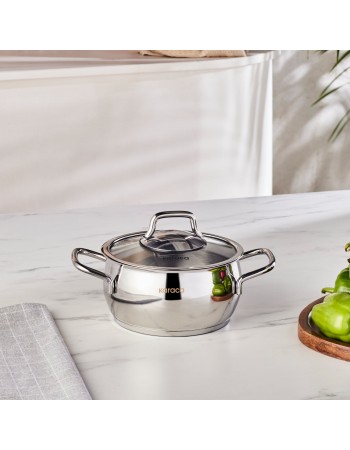 Karaca Emirgan Stainless Steel Stockpot with Lid, 16cm, Silver