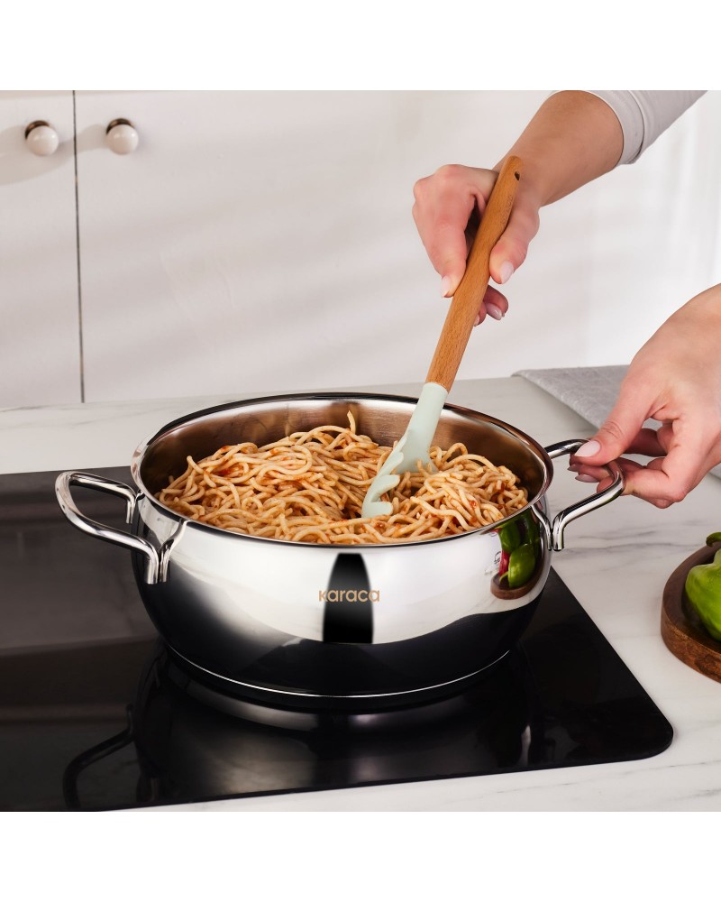Karaca Emirgan Stainless Steel Stockpot with Lid, 22cm, Silver