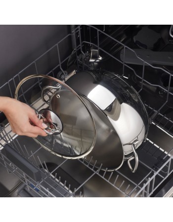 Karaca Emirgan Stainless Steel Stockpot with Lid, 26cm, Silver