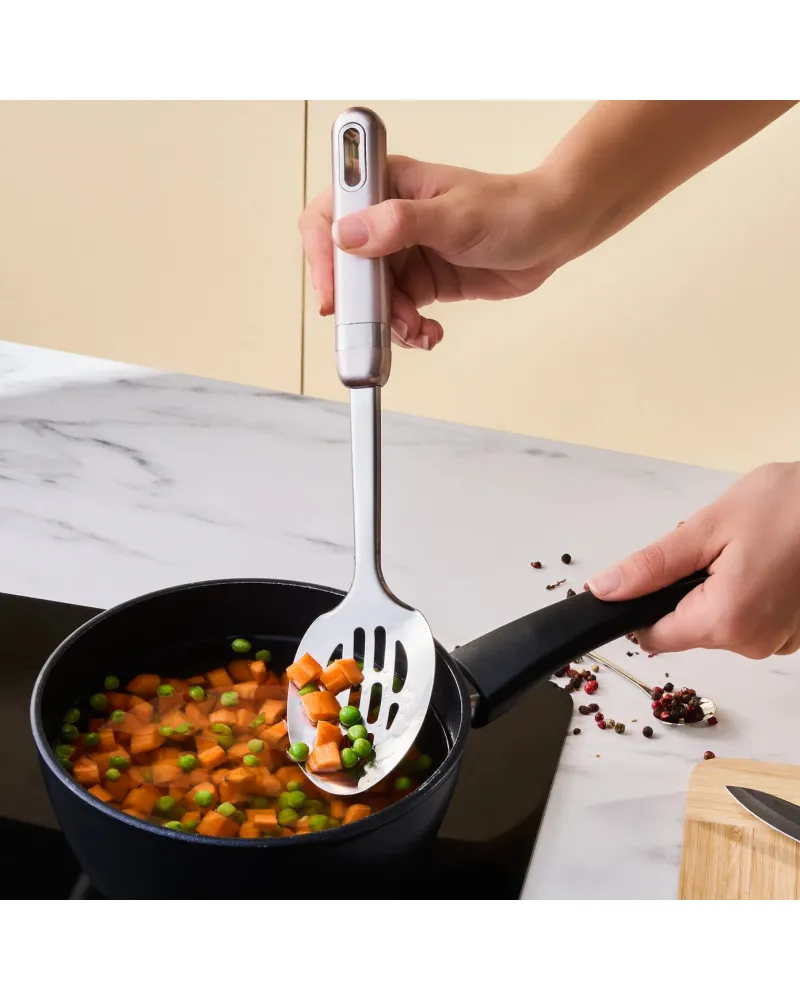 Karaca Mastermaid Slotted Serving Spoon, 32.2x6.5cm, Rose Gold