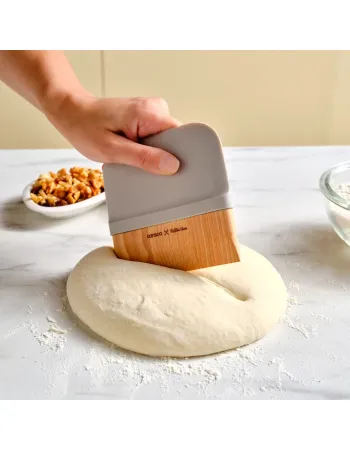 Karaca x Refika Double Sided Wooden Dough Scraper, Gray