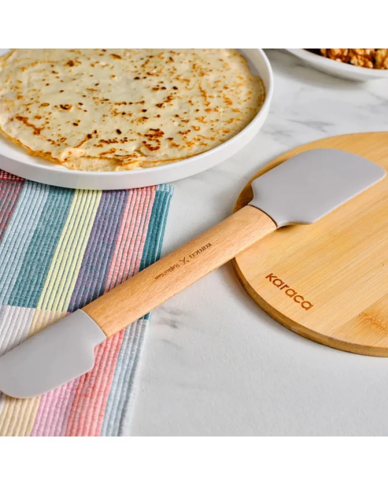 Karaca x Refika Double Sided Wooden Spatula, Gray